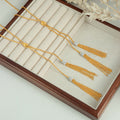 Adjustable Y Lariat Tassel Necklace Crystal Caps Gold Steel view 4