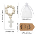 White Wooden Bead Loop Cross Pendant in Two Package Styles view 3