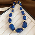 Multicolor Irregular Resin Bead Statement Necklace view 9