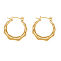 Bamboo Ridge Hoop Earrings in Polished Gold and Silver Tone view 5