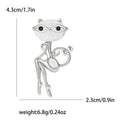 Cat Eye Fox Brooch Long Legs Masked Crystal Face Pin view 8