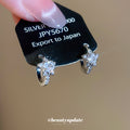 Silver Tone Crystal Star Huggie Hoop Earrings Fashion Jewelry view 2