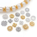 Six Pattern Metal Bead Caps in Three Finishes Jewelry Findings view 2