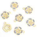 Crystal Camellia Flower Charms in Four Colors and Two Metal Tones view 12