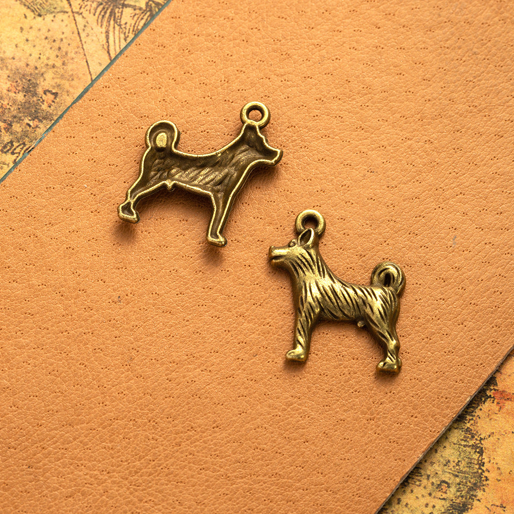 26x21mm Vintage Alloy Dog Charm Pendant