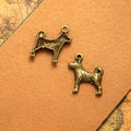 26x21mm Vintage Alloy Dog Charm Pendant