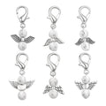 White Cross Bead Angel Keychain Silver Clasp Six Styles view 5