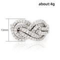Clear Stone Infinity Knot Statement Ring In Silver Tone view 5