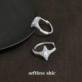 Silver Tone Clear Stone Starburst Huggie Hoop Earrings view 1