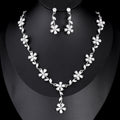 Black Silver Tone Flower Crystal Metal Necklace Statement Jewelry view 1