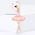 Rhinestone Enamel Ballerina Girl Brooch in Three Colors view 2