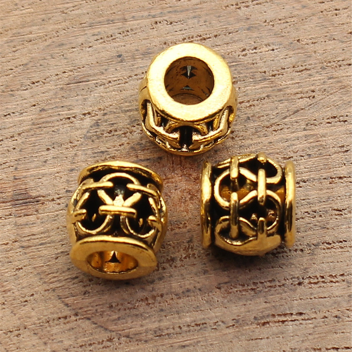 10x9.7x9mm 2g Multicolor Zinc Alloy Hollow Floral Pattern Large Hole Beads for Bracelet Making