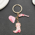 Pink-Led Western Cowboy Hat Boot and Pistol Keychain Pair view 4