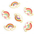 Rainbow Cloud Enamel Metal Jewelry Charms, 4 Designs view 3