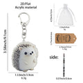 Flat Acrylic Hedgehog Keychain With Swivel Snap Hook view 2