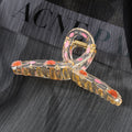 Transparent Resin Colorful Pressed Flower Hair Claw Clip view 3