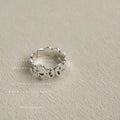 Silver Organic Molten Open Adjustable Band Ring Texture view 2