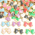 Colorful Enamel Bow Jewelry Components For DIY Earrings And Bracelets Charms view 2