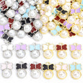 Pearl Bow Charms in Gold and Silver Tones, Six Enamel Colors view 4