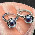 White Metal Iridescent Pearl Leverback Earrings Clear Pave view 3