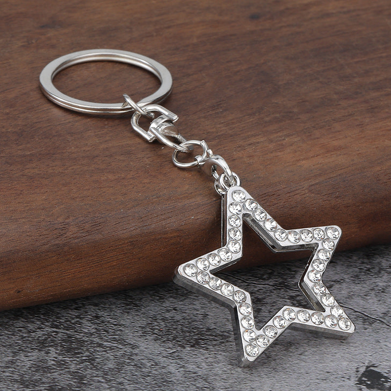 Minimalist Star Photo Insert Zinc Alloy Keychain Pendant