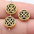 Chinese Knot Round Disc Metal Bead in Two Vintage Finishes view 4