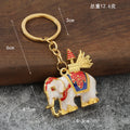 Patterned Elephant Metal Keychain, Six Color Styles view 2