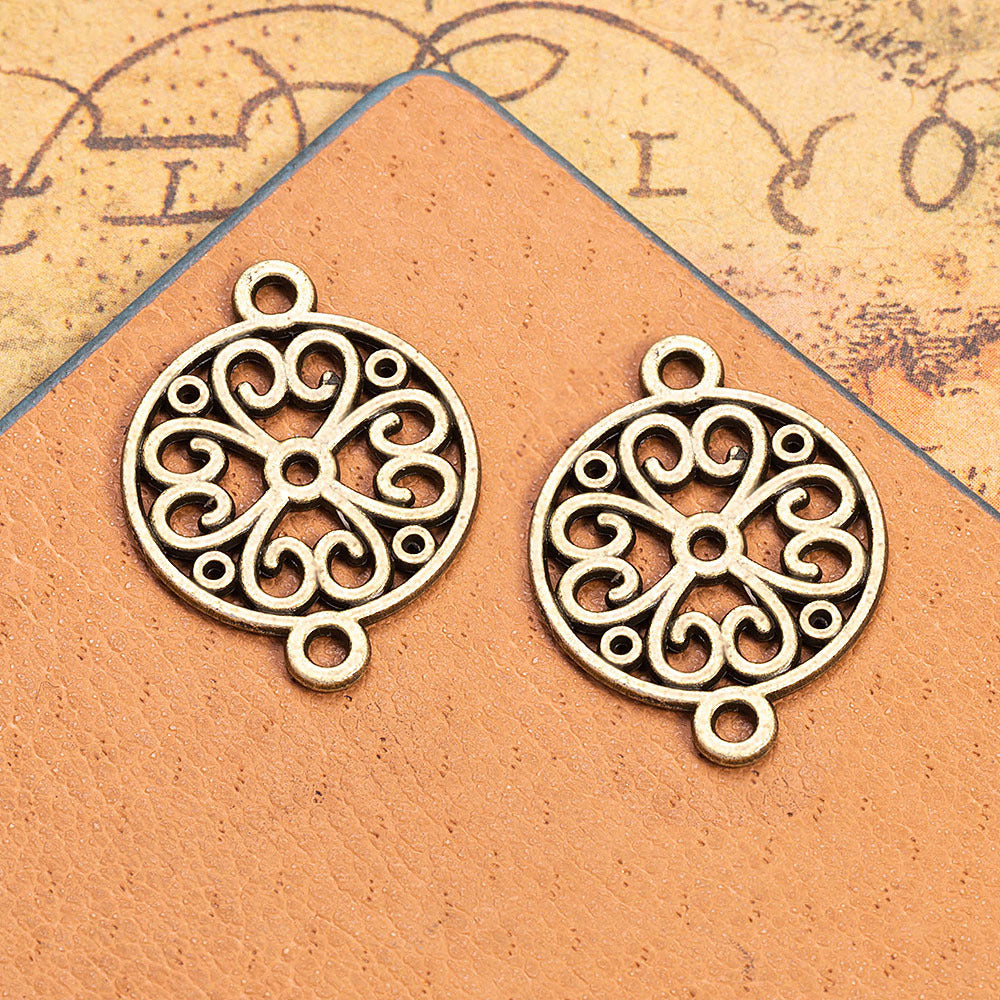 Ethnic Hollow Double Hole Connector Charm 24x18mm