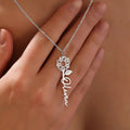 Sunflower Olivia Name Script Pendant Necklace Silver Gold view 5
