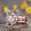 Rose Gold Crown Halo Multi Band CZ Finger Ring Sizes 6-10 view 4