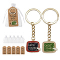 Lets Study Chalkboard Enamel Keychain Gold Ring Charm view 1