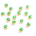Green Four Leaf Clover Enamel Alloy Beads in Four Finishes view 7