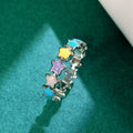 Silver Tone Multicolor Enamel Star Band Finger Ring view 2