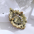 Blue Gold Tone Flower Openwork Two Designs Metal Brooch Pin view 3