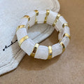 Acrylic Marbled Segment Bracelets Gold Spacers 8 Colors view 11