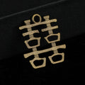 Double Happiness Symbol Charm Pendant Three Metal Finishes view 3