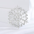 Crystal Snowflake Brooch in Gold or Silver Tone Openwork view 3