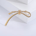 Twisted Rope Bow Brooch Metal Silver and Gold Tone Finishes view 7