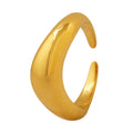 Open Dome Teardrop Statement Ring Gold Or Steel Tone view 5