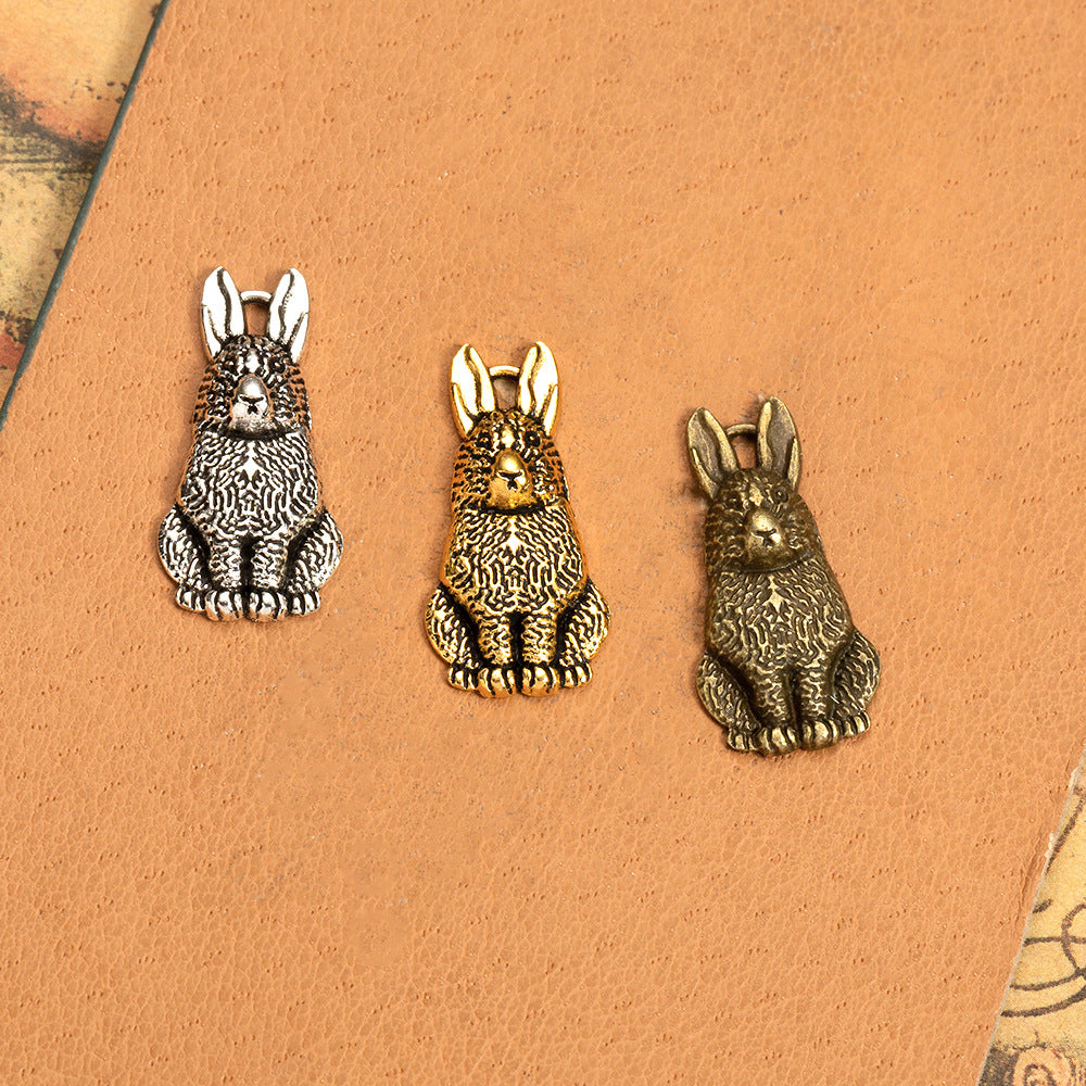Vintage Rabbit Alloy Charm Pendant 26x18mm
