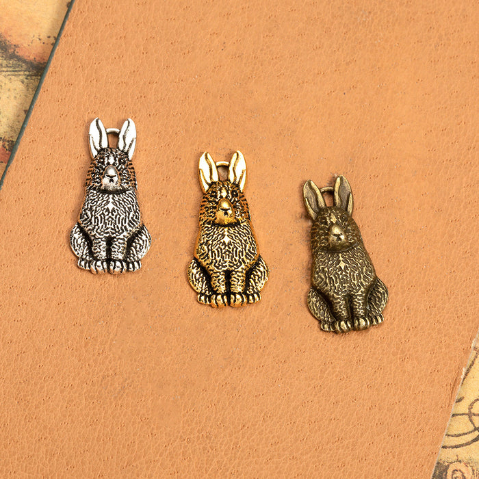 Vintage Rabbit Alloy Charm Pendant 26x18mm