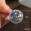 Silver Tone Round Halo Clear Center Stone Finger Ring view 5