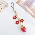 Strawberry And Cherry Blossom Enamel Charm Phone Strap view 1
