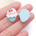 Simulation Resin Cream Cherry Ice Cream Cone Charm Pendant for DIY Bracelets Necklaces Keychains