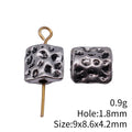 Hammered Square Bead In Antique Silver For Jewelry Making view 3