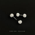 Silver Tone Double End Rhinestone Ball Barbell Studs In Four Sizes view 6