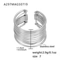 Multi-Strand Wire Open Choker Cuff Ring Gold Silver Stainless view 12