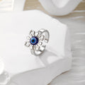 Silver Evil Eye Open Rings Blue Glass Bead 11 Design Styles view 8
