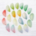 Frosted Glass Leaf Charms in Nine Gradient and Flecked Finishes view 2