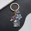 Pink Blue and Green Mushroom House Butterfly Keychain Collection view 4